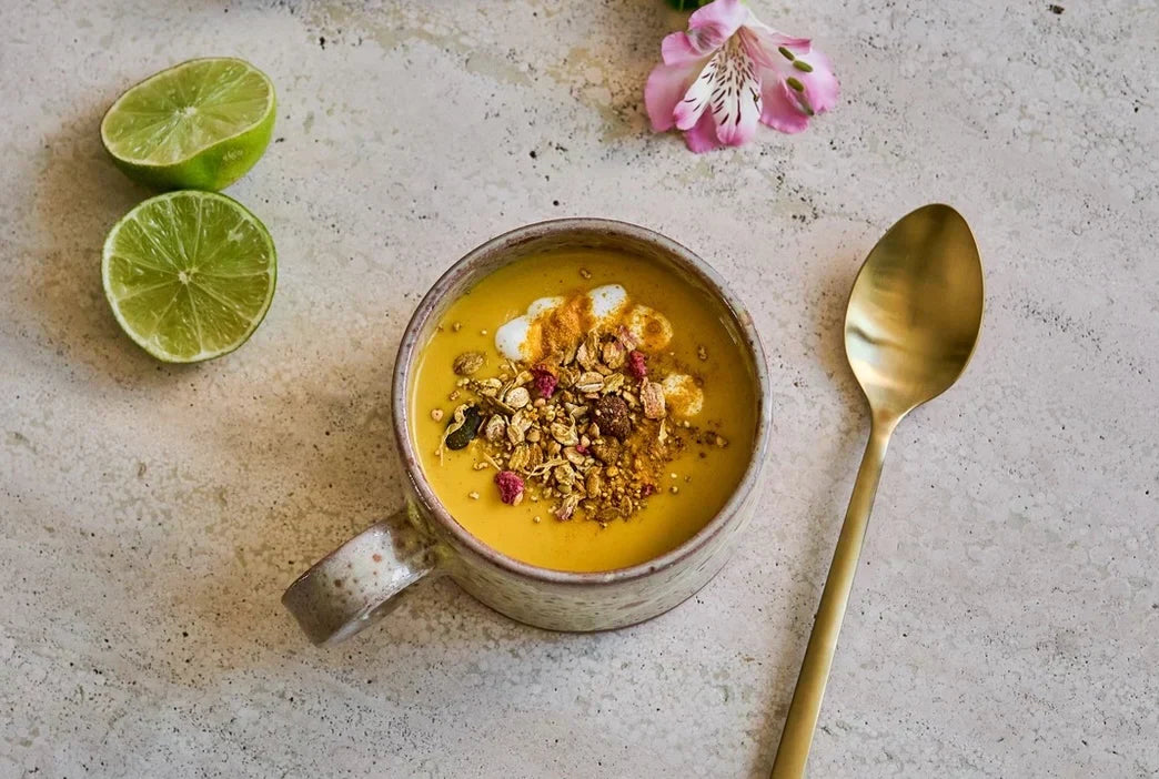 Ingwer-Kürbissuppe mit Orange & Beerenmut 