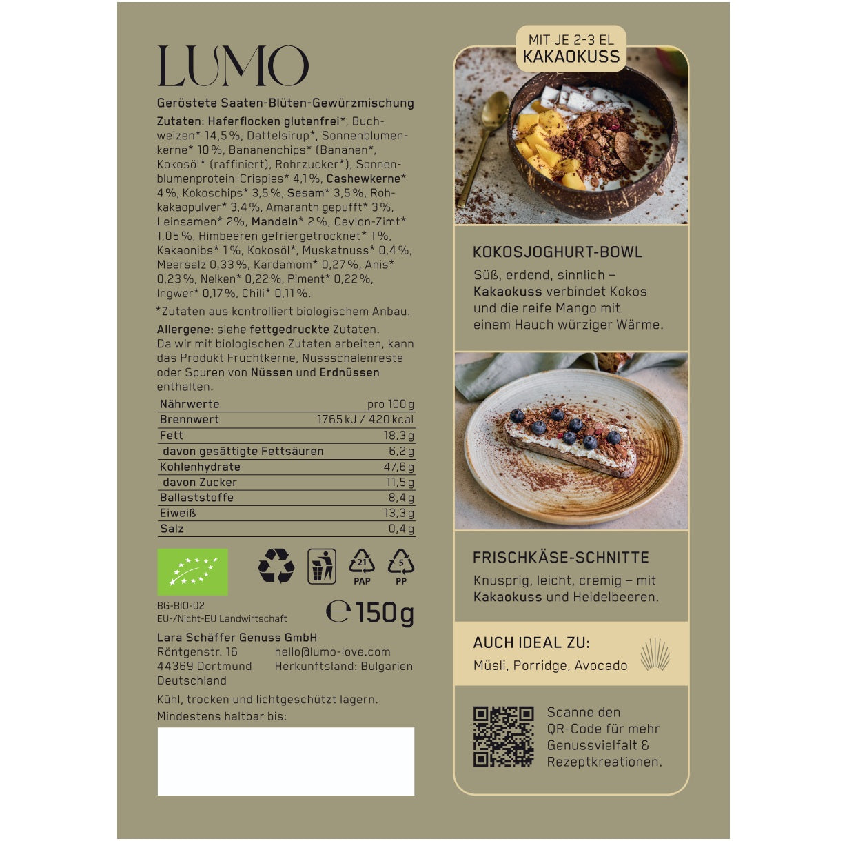 1kg Kakaokuss + 2 Bio gepuffte Mango gratis