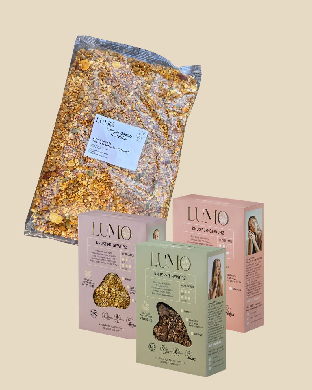 Favourites Bundle: 1kg Curryblüte + 3 Lumo Knuspergewürze