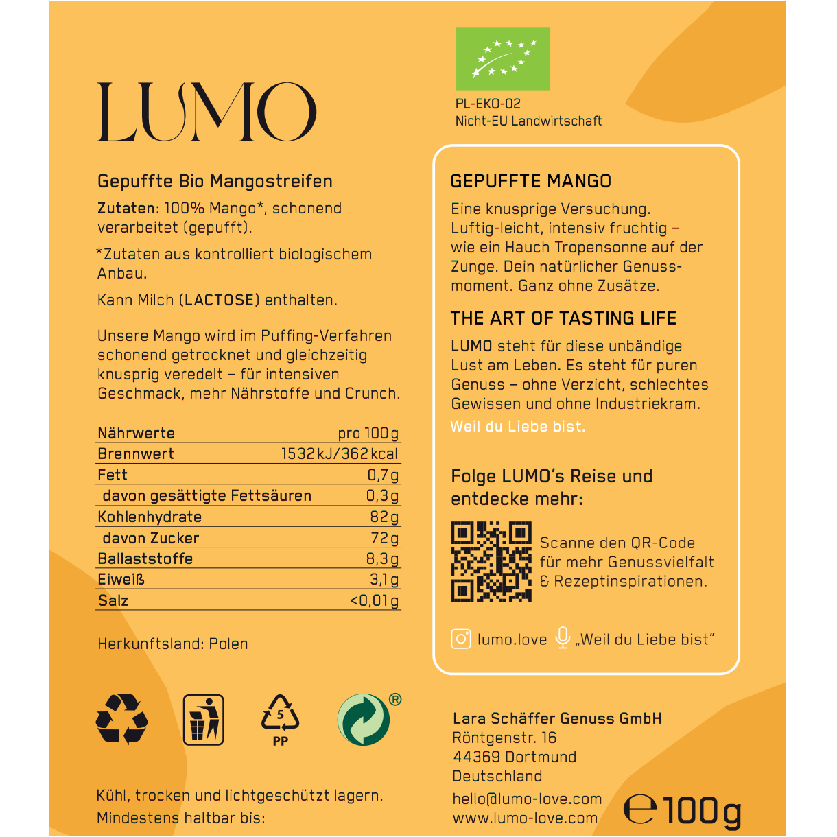 BIO Gepuffte Mango